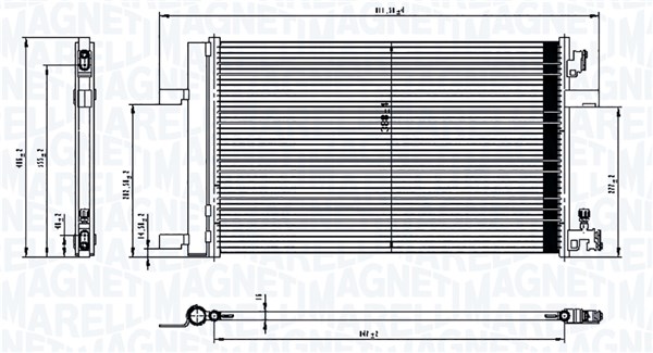 Condenser, air conditioning - 350203760000 MAGNETI MARELLI