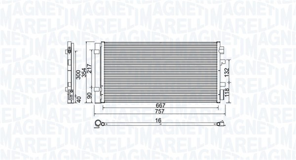 Condenser, air conditioning - 350203762000 MAGNETI MARELLI