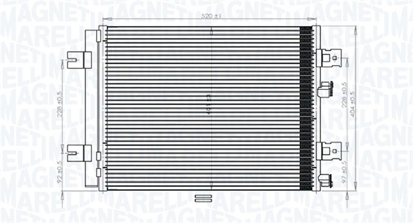 Condenser, air conditioning - 350203765000 MAGNETI MARELLI