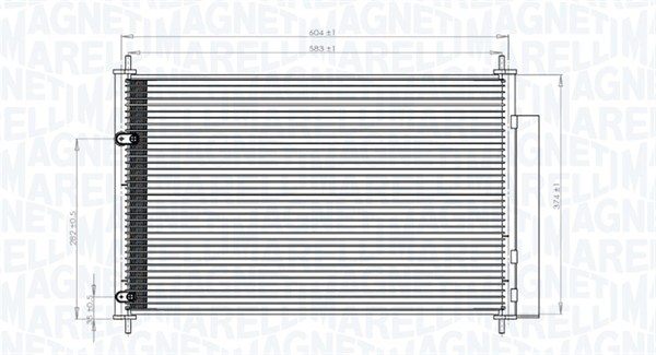 Condenser, air conditioning - 350203767000 MAGNETI MARELLI