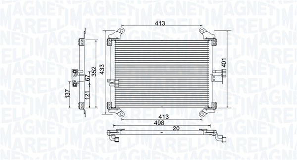 Condenser, air conditioning - 350203772000 MAGNETI MARELLI