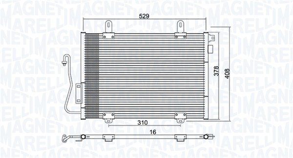 Condenser, air conditioning - 350203775000 MAGNETI MARELLI