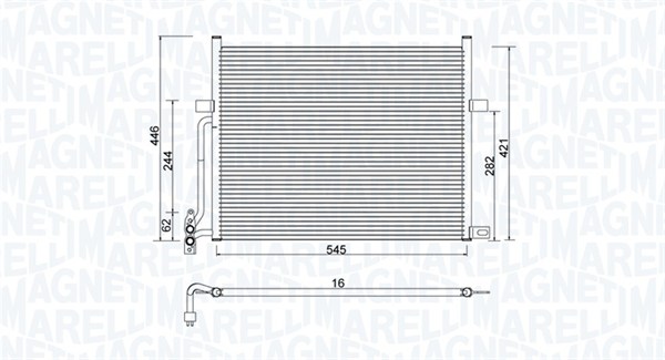 Condensatore, Climatizzatore - 350203776000 MAGNETI MARELLI