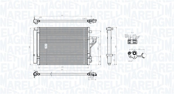 Condensatore, Climatizzatore - 350203778000 MAGNETI MARELLI
