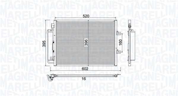 Condensatore, Climatizzatore - 350203780000 MAGNETI MARELLI