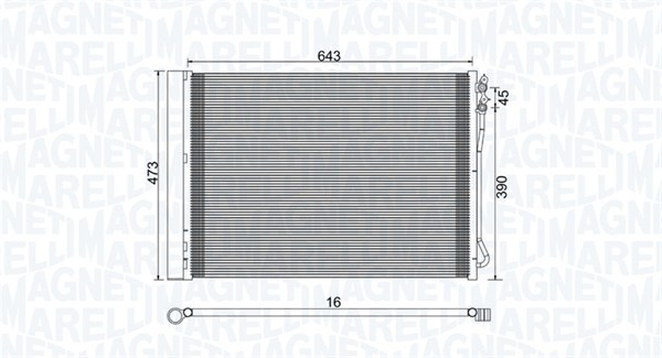 Condenser, air conditioning - 350203781000 MAGNETI MARELLI