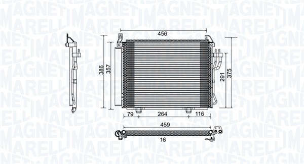kondensatorius, oro kondicionierius - 350203790000 MAGNETI MARELLI
