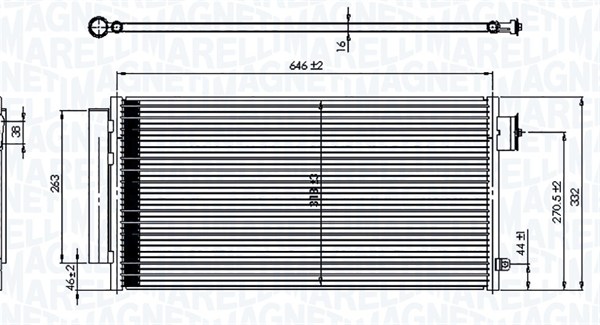 Condenser, air conditioning - 350203791000 MAGNETI MARELLI