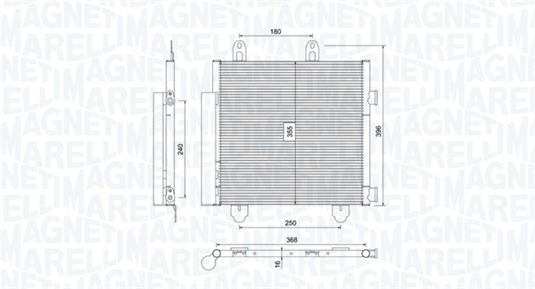 Condenser, air conditioning - 350203794000 MAGNETI MARELLI
