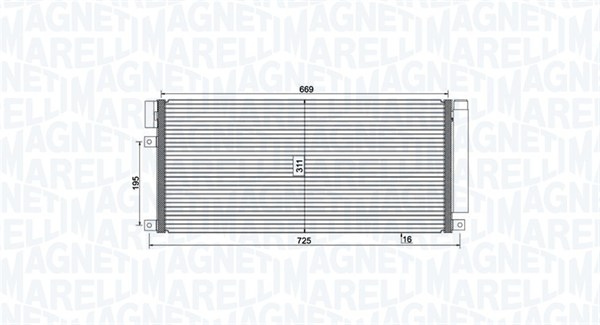 Condenser, air conditioning - 350203806000 MAGNETI MARELLI