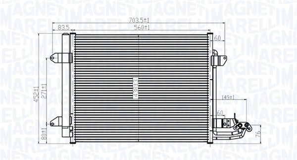 Condenser, air conditioning - 350203815000 MAGNETI MARELLI