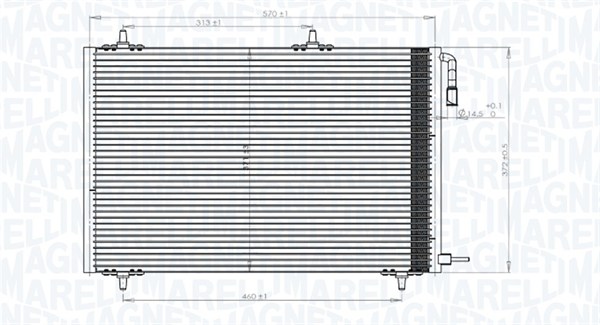 Condenser, air conditioning - 350203816000 MAGNETI MARELLI