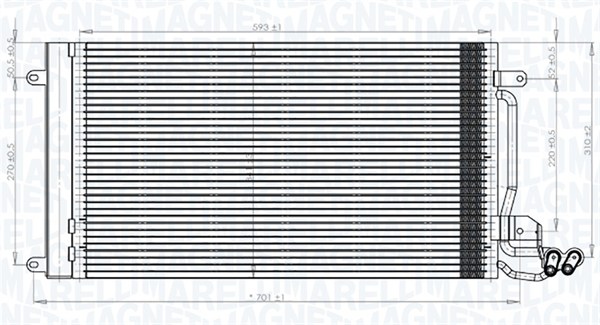 Condenser, air conditioning - 350203821000 MAGNETI MARELLI