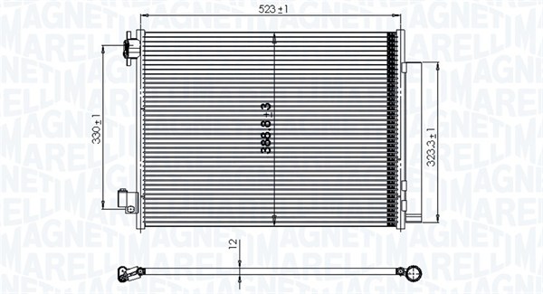 Condenser, air conditioning - 350203823000 MAGNETI MARELLI