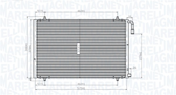 Condenser, air conditioning - 350203825000 MAGNETI MARELLI
