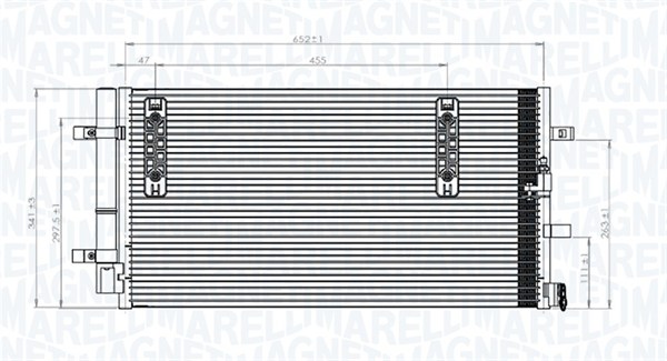 Condenser, air conditioning - 350203827000 MAGNETI MARELLI