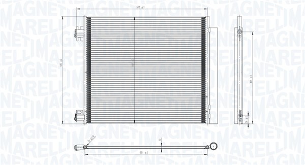 Condenser, air conditioning - 350203832000 MAGNETI MARELLI