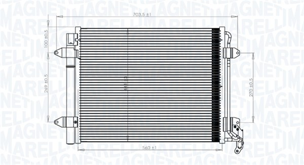Condenser, air conditioning - 350203833000 MAGNETI MARELLI