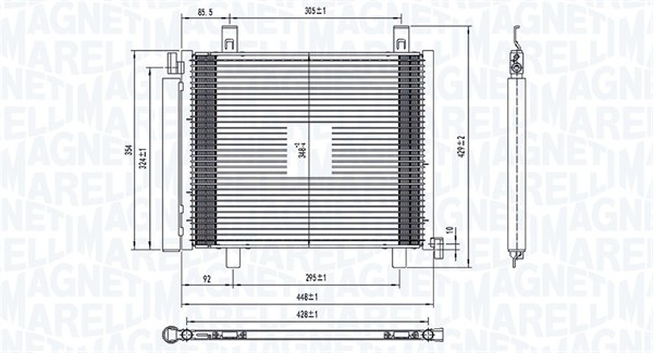 Condenser, air conditioning - 350203836000 MAGNETI MARELLI