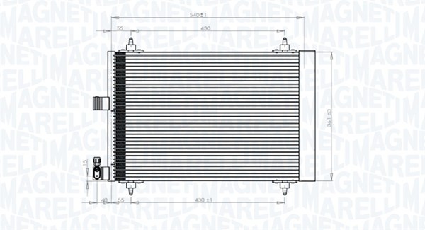 Condenser, air conditioning - 350203839000 MAGNETI MARELLI