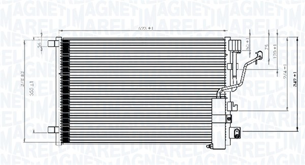 kondensatorius, oro kondicionierius - 350203841000 MAGNETI MARELLI