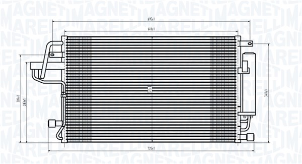 Condenser, air conditioning - 350203843000 MAGNETI MARELLI