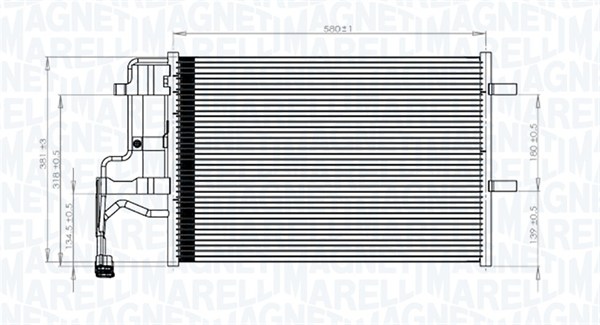 Condensatore, Climatizzatore - 350203844000 MAGNETI MARELLI