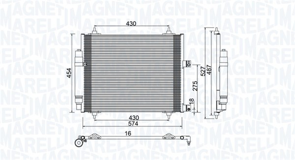 kondensatorius, oro kondicionierius - 350203886000 MAGNETI MARELLI