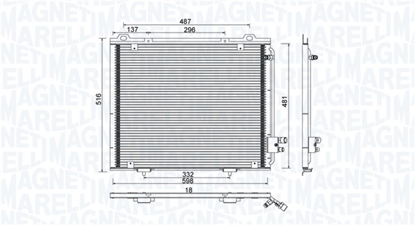 Condensatore, Climatizzatore - 350203889000 MAGNETI MARELLI
