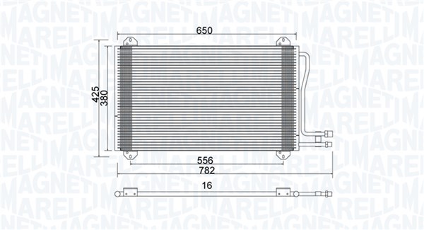 Condenser, air conditioning - 350203913000 MAGNETI MARELLI