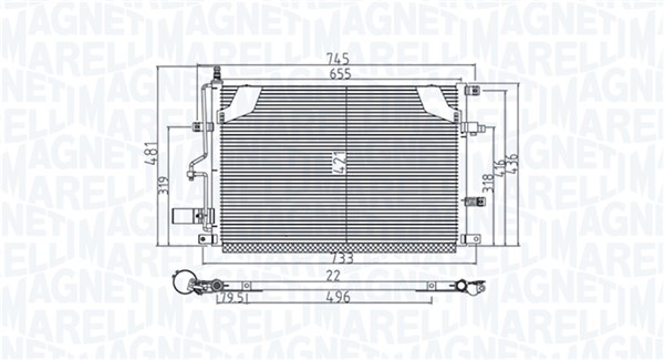 Condenser, air conditioning - 350203914000 MAGNETI MARELLI