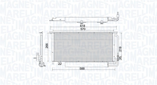 Condenser, air conditioning - 350203922000 MAGNETI MARELLI