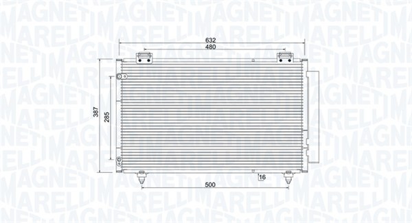 Condenser, air conditioning - 350203925000 MAGNETI MARELLI