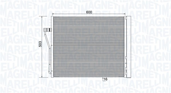 Condensatore, Climatizzatore - 350203929000 MAGNETI MARELLI