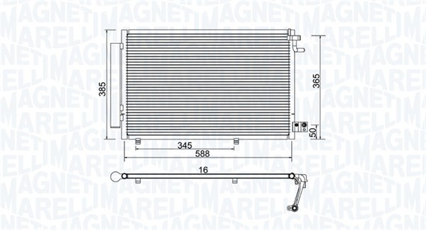 Condenser, air conditioning - 350203930000 MAGNETI MARELLI