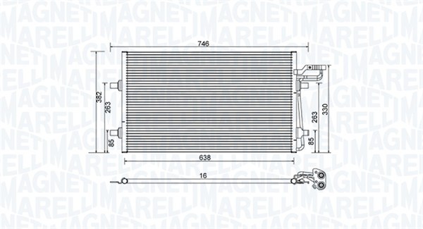 Condenser, air conditioning - 350203934000 MAGNETI MARELLI