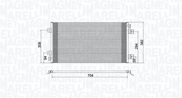 Condenser, air conditioning - 350203941000 MAGNETI MARELLI