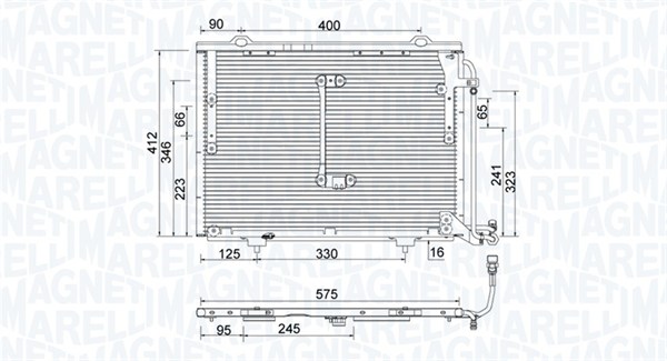 Condenser, air conditioning - 350203945000 MAGNETI MARELLI