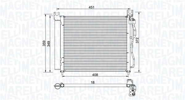Condensatore, Climatizzatore - 350203952000 MAGNETI MARELLI