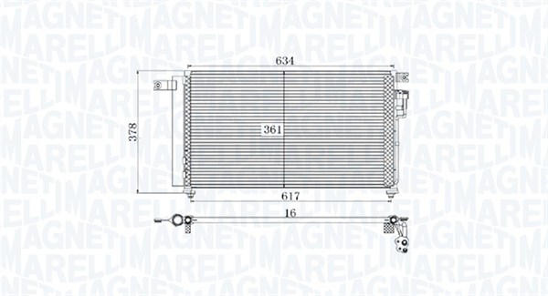 Condenser, air conditioning - 350203961000 MAGNETI MARELLI