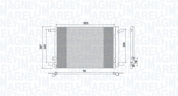 Condenser, air conditioning - 350203964000 MAGNETI MARELLI