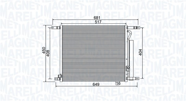 Condensatore, Climatizzatore - 350203966000 MAGNETI MARELLI