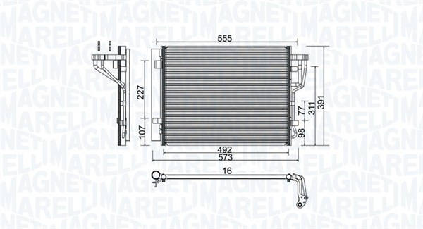 Condenser, air conditioning - 350203976000 MAGNETI MARELLI