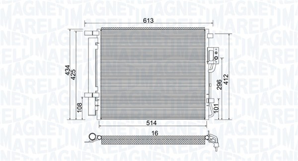 Condenser, air conditioning - 350203977000 MAGNETI MARELLI