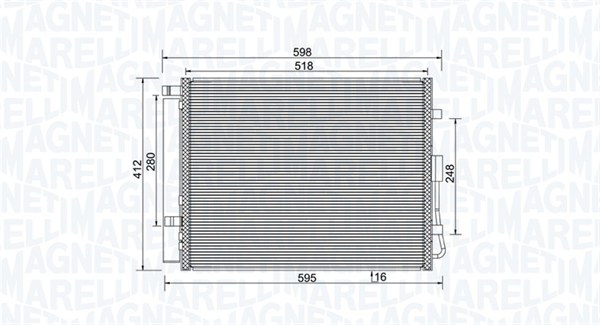 Condenser, air conditioning - 350203984000 MAGNETI MARELLI