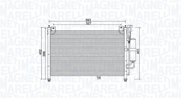 Condenser, air conditioning - 350203989000 MAGNETI MARELLI