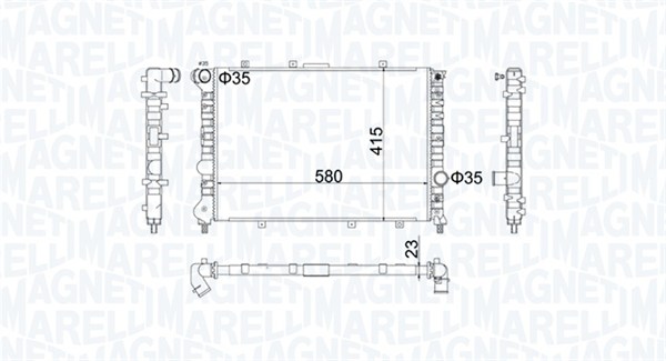 Radiatore, Raffreddamento motore - 350213100700 MAGNETI MARELLI