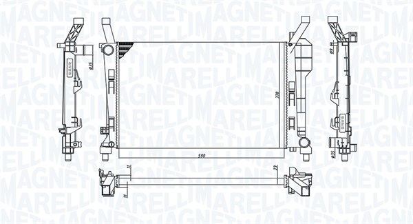 Radiator, engine cooling - 350213126200 MAGNETI MARELLI