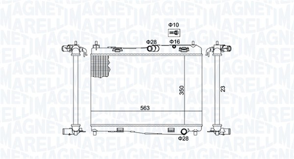 Radiator, engine cooling - 350213142100 MAGNETI MARELLI