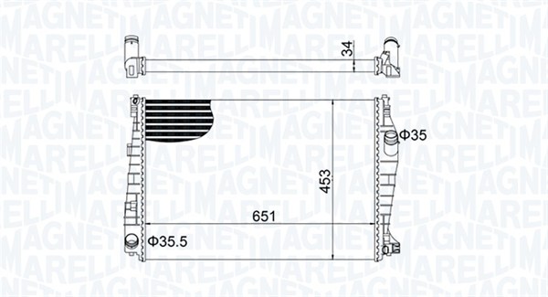 Radiator, engine cooling - 350213152000 MAGNETI MARELLI